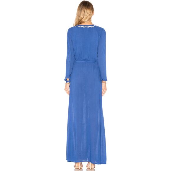 Lovers & Friends Valentine Embroidered Button Front Maxi Dress Size Small - Picture 3 of 15